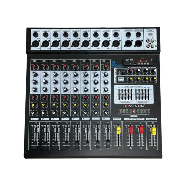 Mixer BOSSINON 8 Line Digital MX-804EQ | Mixer Chuyên Nghiệp Dành Cho Phòng Thu