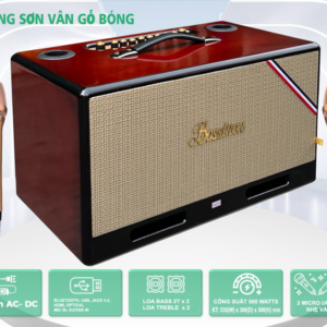 Loa Xách Tay BOSSINON Bass 2 Tấc N2283K- Thùng vàng sơn vân gỗ bóng | Loa Chuyên Karaoke, Nghe Nhạc