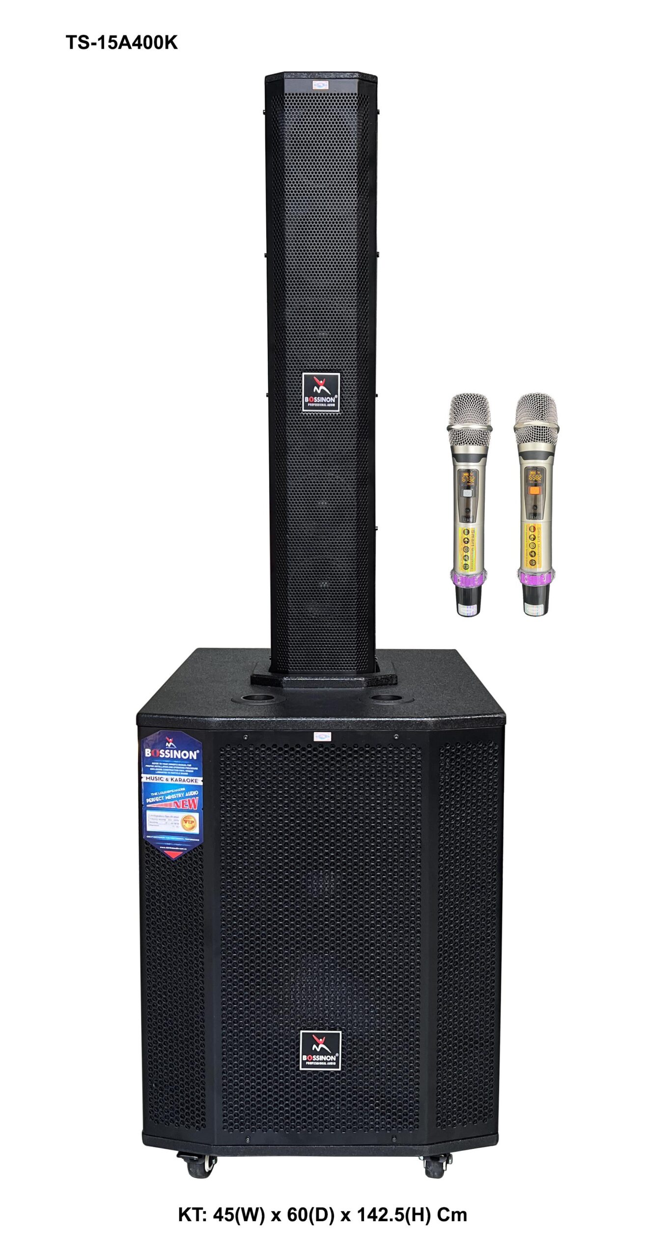 Loa kéo công suất lớn Bossinon TS-15A400K - Công suất 1.200W - Bass 40 đơn