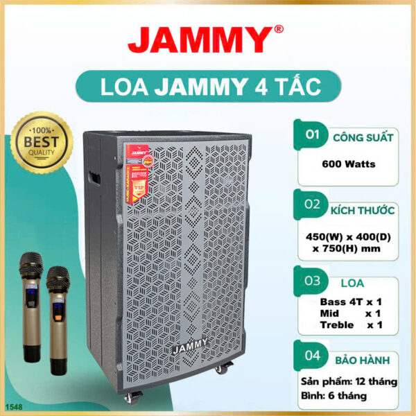 Loa Kéo JAMMY Bass 4 Tấc F1548K Lưới họa tiết (3 màu vàng, đen, xám) | Loa Chuyên Karaoke, Nghe Nhạc