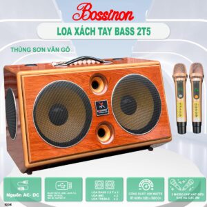 Loa Xách Tay BOSSINON Bass 2T5 N2534K- Thùng gỗ sơn vân gỗ phủ bóng chống trầy tối đa| Loa Chuyên Karaoke, Nghe Nhạc