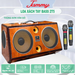 Loa Xách Tay BOSSINON Bass 2T5 N2534K- Thùng gỗ sơn vân gỗ phủ bóng chống trầy tối đa| Loa Chuyên Karaoke, Nghe Nhạc