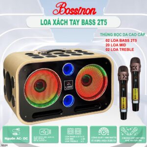 Loa Xách Tay BOSSINON Bass 2T5 N2536K- 24 đường tiếng - Thùng bọc da cao cấp | Loa Chuyên Karaoke, Nghe Nhạc