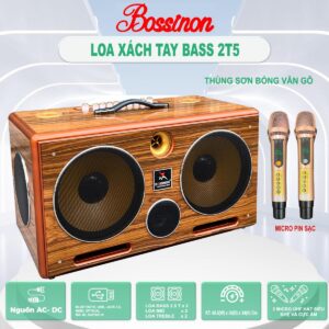Loa Xách Tay BOSSINON Bass 2T5 N2563K- Thùng vân gỗ sơn phủ bóng| Loa Chuyên Karaoke, Nghe Nhạc