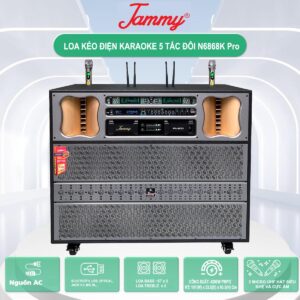 Loa Điện JAMMY Bass Đôi 5 Tấc N6868K PRO | Loa Dùng Điện trực tiếp Chuyên Karaoke, Nghe Nhạc-MICRO Bắt sóng xuyên tường lên đến 80 mét