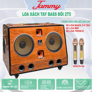 Loa Xách Tay JAMMY Bass 2T5 K28- Thùng gỗ sơn phủ bóng| Loa Chuyên Karaoke, Nghe Nhạc