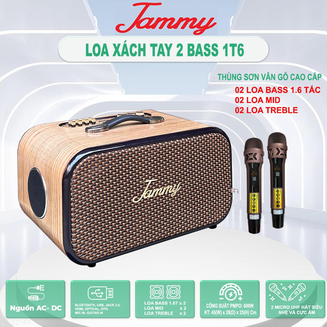 Loa karaoke xách tay mini JAMMY S216K – Công suất 600W