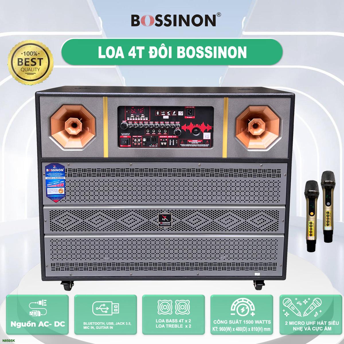 LOA BOSSINON BASS ĐÔI 4 TẤC N8505K, | LOA DÙNG ĐIỆN HOẶC BÌNH CHUYÊN KARAORE, NGHE NHẠC.
