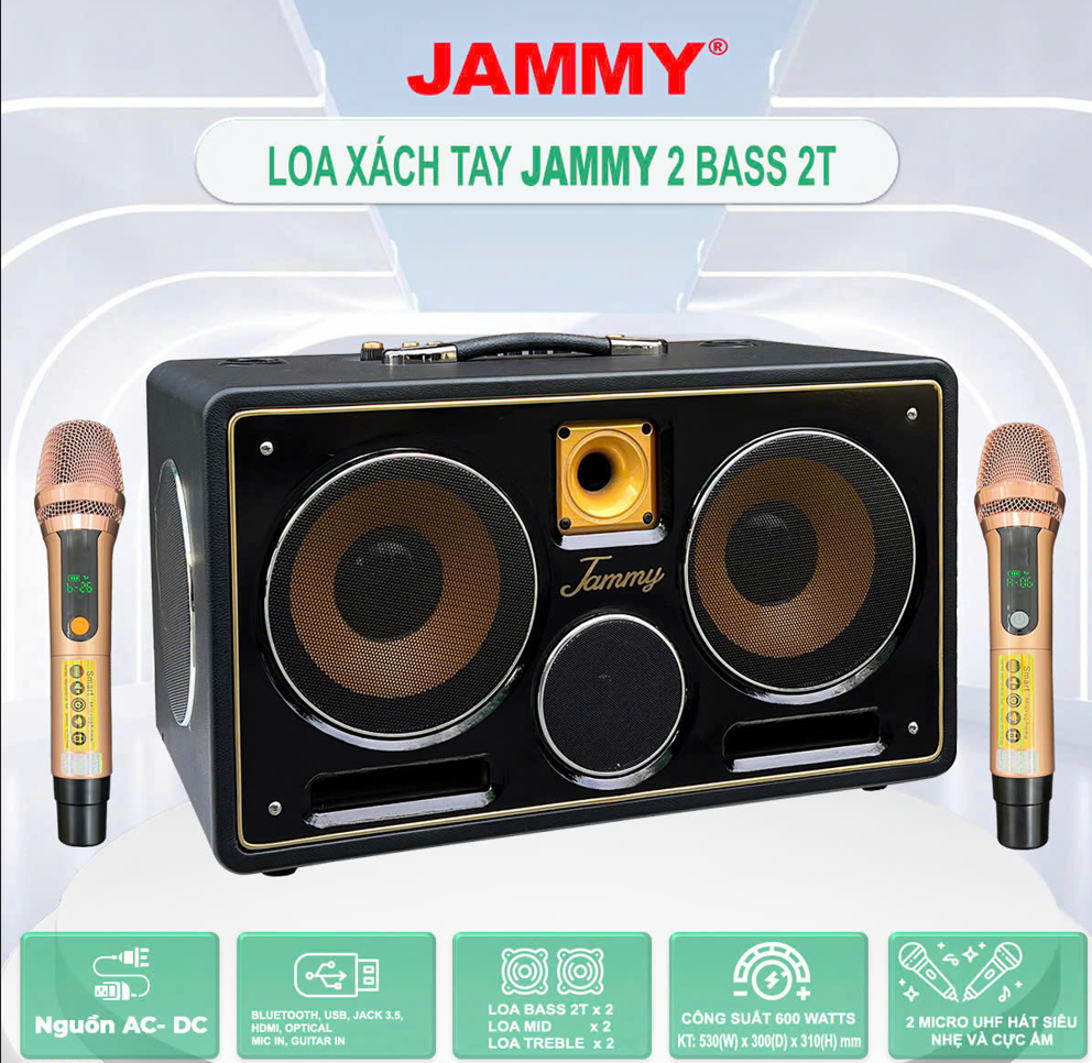LOA XÁCH TAY JAMMY K6 PRO BASS 2 TẤC | LOA CHUYÊN KARAOKE, NGHE NHẠC,...
