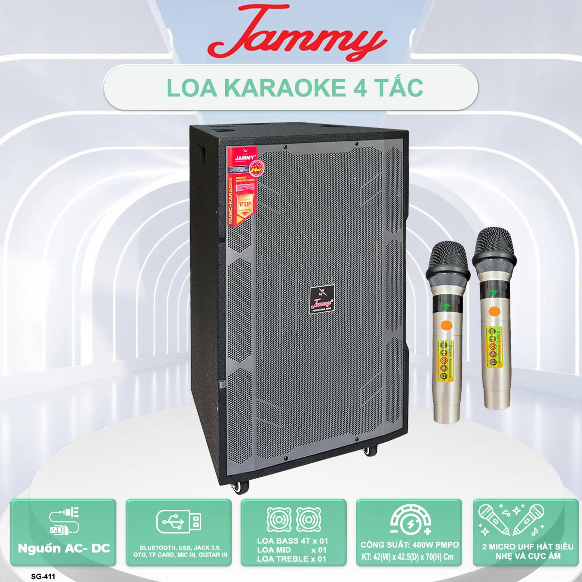 LOA KÉO JAMMY SG-411 BASS 4 TẤC | LOA CHUYÊN KARAOKE, NGHE NHẠC,
